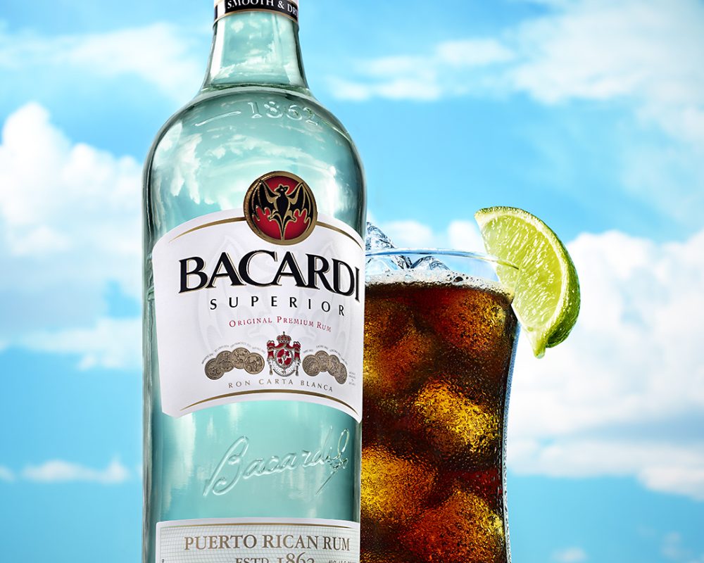 Bacardi Rum and Coke photo by Jens Johnson Photography. Premium food, beverage, and product photography for Connecticut and New York.