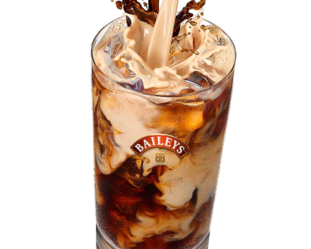 Baileys coffee in a glass photo by Jens Johnson Photography. Premium food, beverage, and product photography for Connecticut and New York.